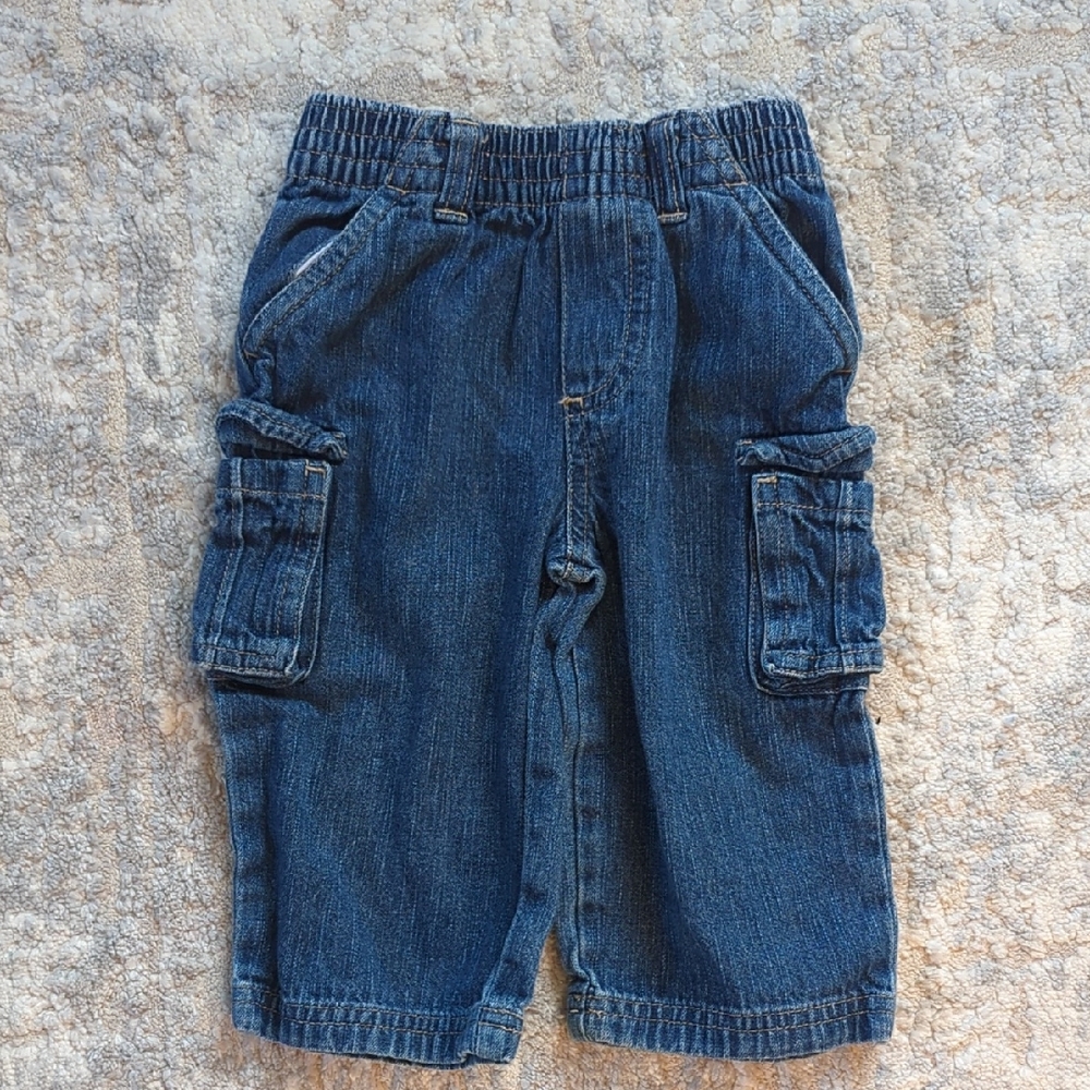 Garanimals Dark Blue Cargo Jeans Size 12 Months